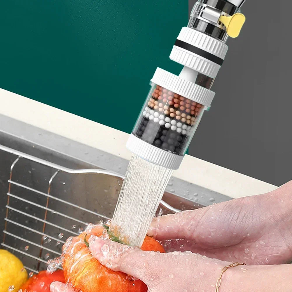 Universal Splash-Proof Water Filter Faucet | 6-Stage Purifier &amp; Bubbler