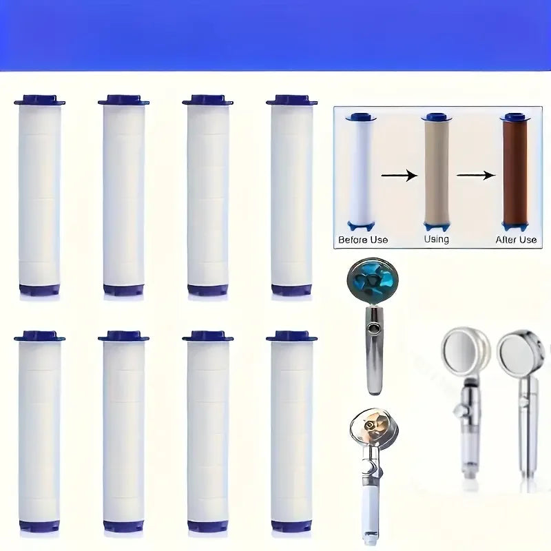 10/20/30 Pack White Handheld Shower Head Filter - Sediment &amp; Microorganism Removal, 5 Stages Filtration