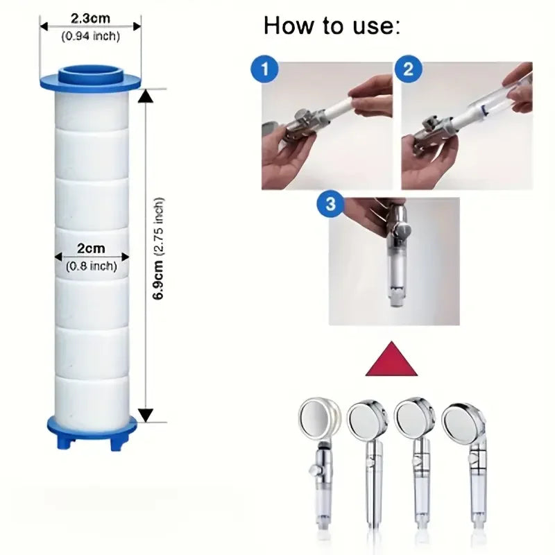 10/20/30 Pack White Handheld Shower Head Filter - Sediment &amp; Microorganism Removal, 5 Stages Filtration